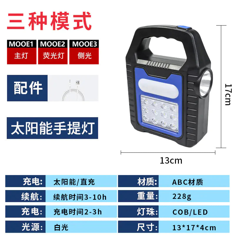 Portable Solar Camping Lantern with USB Charging