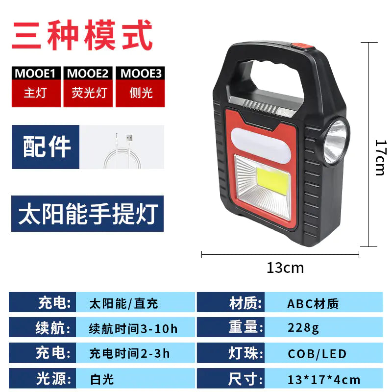 Portable Solar Camping Lantern with USB Charging