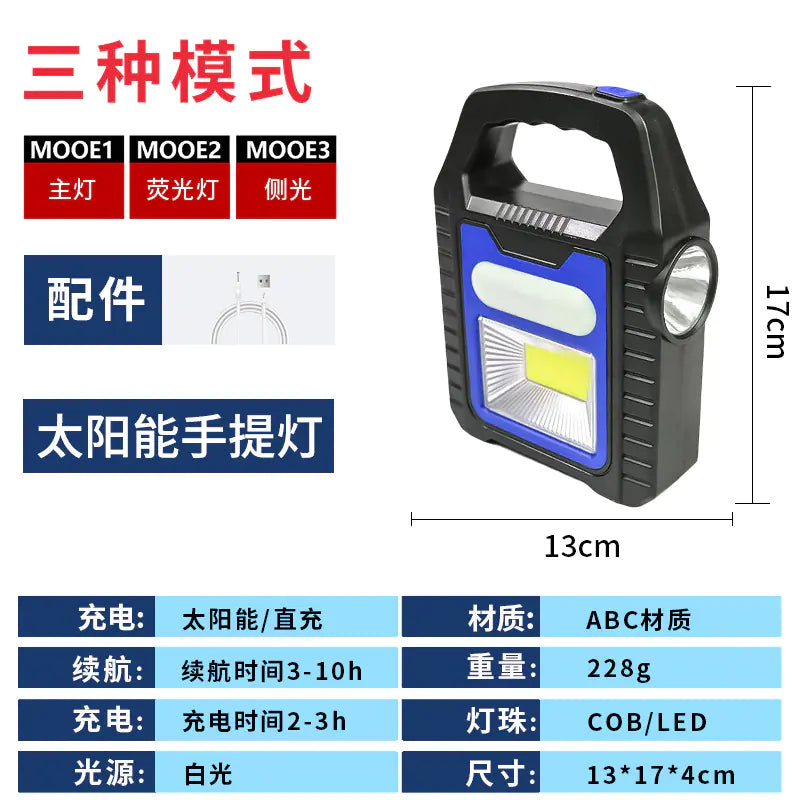 Portable Solar Camping Lantern with USB Charging